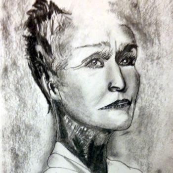 Drawing titled "Glenn Close" by Mysane, Original Artwork, Charcoal