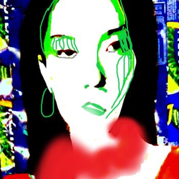 Digital Arts titled "je suis une fille d…" by Mysane, Original Artwork, Digital Painting