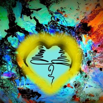 Digital Arts titled "coeur de rien" by Mysane, Original Artwork, Digital Painting