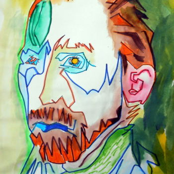 Dessin intitulée "Van Gogh" par Mysane, Œuvre d'art originale, Encre