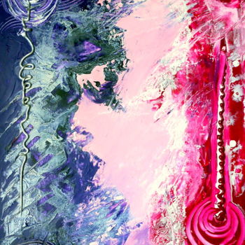 Peinture intitulée "oui-je-suis-rose-et…" par Mysane, Œuvre d'art originale, Autre