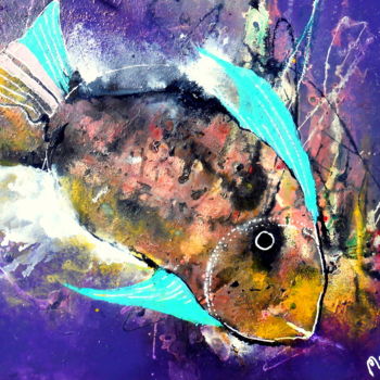 Pintura titulada "pescado-perdido" por Mysane, Obra de arte original, Otro
