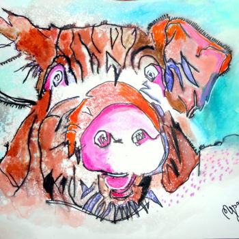 Drawing titled "joyeux-le-cochon-fa…" by Mysane, Original Artwork, Other