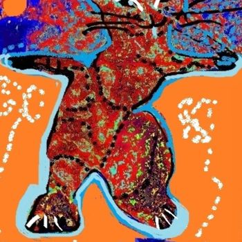 Arts numériques intitulée "le-chat-qui-a-trouv…" par Mysane, Œuvre d'art originale, Peinture numérique