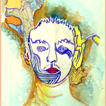 Desenho intitulada "frida brisée" por Mysane, Obras de arte originais, Tinta