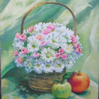 Painting titled "Ромашки" by Irina Musienko, Original Artwork, Oil