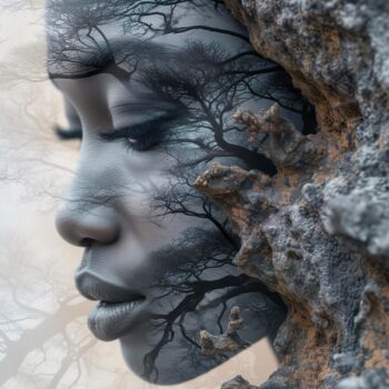 Digitale Kunst getiteld "Woman Tree" door Mysti Kali, Origineel Kunstwerk, AI gegenereerde afbeelding