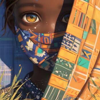 Arts numériques intitulée "African Portrait" par Mysti Kali, Œuvre d'art originale, Image générée par l'IA