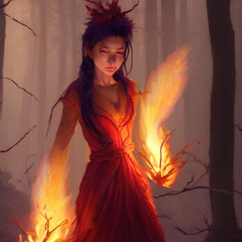 Digital Arts titled "Girl In The Magical…" by Mystic Muse, Original Artwork, AI generated image