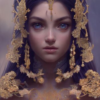 Digital Arts titled "Portrait Of A Queen" by Mystic Muse, Original Artwork, AI generated image