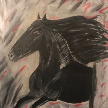 Painting titled "Frison" by Virginie R. (Nikitaforever), Original Artwork