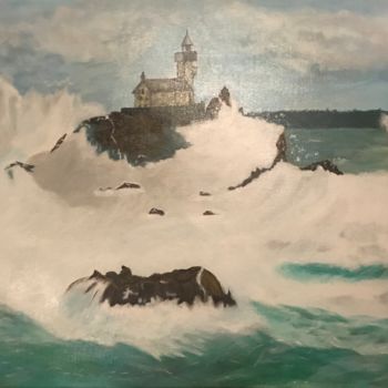 Painting titled "Le phare de Tevenne…" by Virginie R. (Nikitaforever), Original Artwork