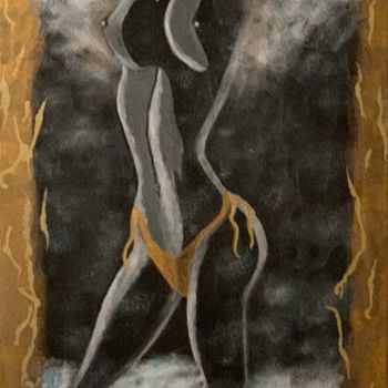 Painting titled "L ange déchu" by Virginie R. (Nikitaforever), Original Artwork, Acrylic