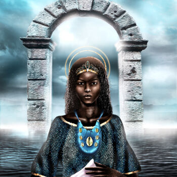 Digital Arts titled "Yemanja ( La sirène…" by Mystifrican, Original Artwork, 2D Digital Work