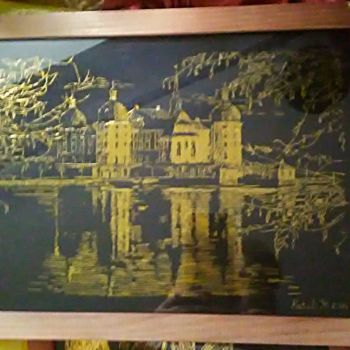 Prenten & gravures getiteld "Замок Морицбург" door Natali, Origineel Kunstwerk
