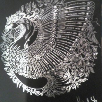Gravures & estampes intitulée "Лебедь Любви." par Natali, Œuvre d'art originale, Lithographie