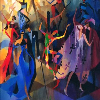 Peinture intitulée "carnival" par Mzia Bobokhidze, Œuvre d'art originale