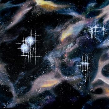 Painting titled "The universe speaks…" by Emmanuelle Hildebert, Original Artwork, Acrylic