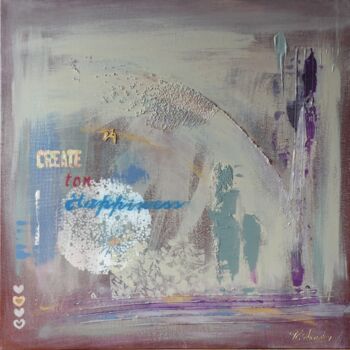 Painting titled "Crée (série intuiti…" by N.Landry, Original Artwork, Acrylic Mounted on Wood Stretcher frame