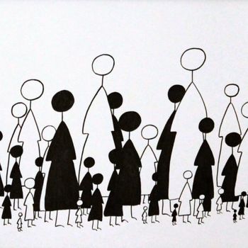 Dessin intitulée "Espérance. Série 1…" par Nathalie Lerat, Œuvre d'art originale, Encre