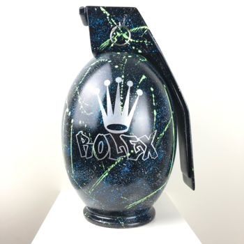 Sculpture titled "Grenade ROLEX ODYSEE" by N Nathan, Original Artwork, Acrylic