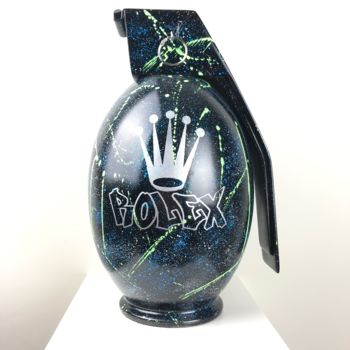 Sculpture intitulée "Grenade ROLEX ODYSEE" par N Nathan, Œuvre d'art originale, Acrylique