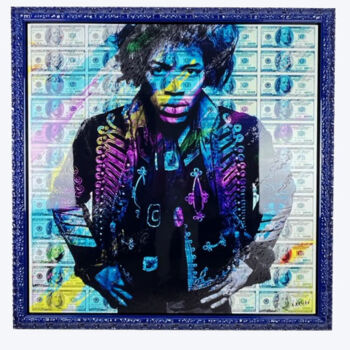 Peinture intitulée "Jimi blue emotion" par N Nathan, Œuvre d'art originale, Peinture numérique