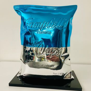 Sculpture titled "Amazing chips Blue" by N Nathan, Original Artwork, Resin