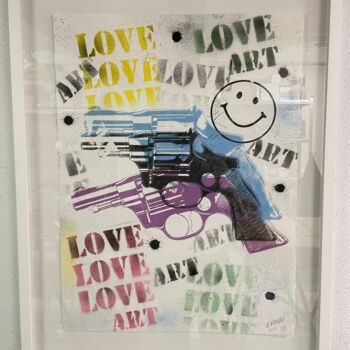Peinture intitulée "ART GUN LOVERS" par N Nathan, Œuvre d'art originale, Acrylique