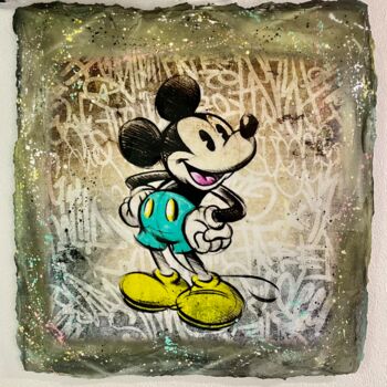 Painting titled "Street Mickey" by N Nathan, Original Artwork, Acrylic