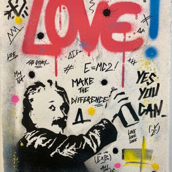 Peinture intitulée "LOve=MC2" par N Nathan, Œuvre d'art originale, Acrylique