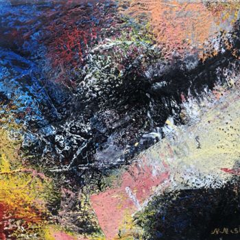 Painting titled "Abstract compositio…" by Nusret Nishefci, Original Artwork, Oil