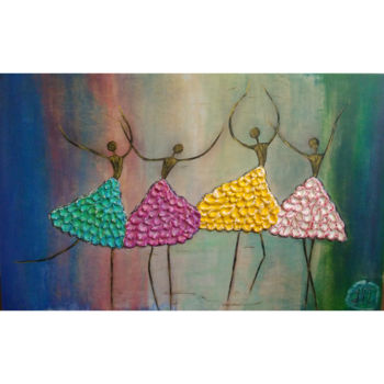 Картина под названием "Танцовщицы" - Nataliya Papiyants, Подлинное произведение искусства, Акрил