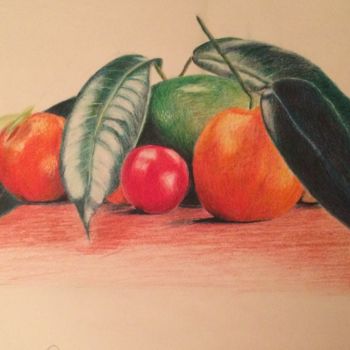 Drawing titled "fruits" by Nicole Vila, Original Artwork, Pencil