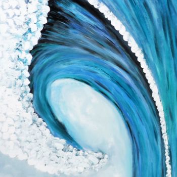 Pittura intitolato "la vague" da Nadine Warnet-Ponsart, Opera d'arte originale, Olio