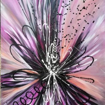 Painting titled "flore" by Nadine Warnet-Ponsart, Original Artwork, Acrylic