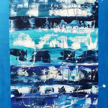 Malerei mit dem Titel "bleue" von Nadine Warnet-Ponsart, Original-Kunstwerk, Acryl