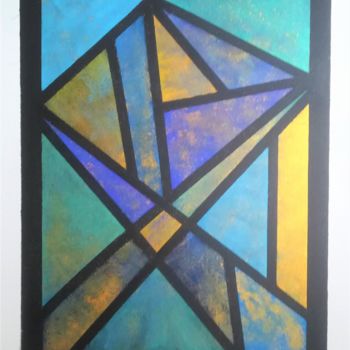 Painting titled "synthese" by Nadine Warnet-Ponsart, Original Artwork, Acrylic Mounted on Wood Stretcher frame