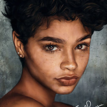 Digital Arts titled "GIRL" by Nabil El Masni, Original Artwork, Digital Painting
