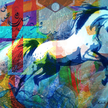 Arts numériques intitulée "cheval1.jpg" par Nabil El Masni, Œuvre d'art originale, Peinture numérique
