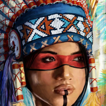 Painting titled "native-americans2.j…" by Nabil El Masni, Original Artwork