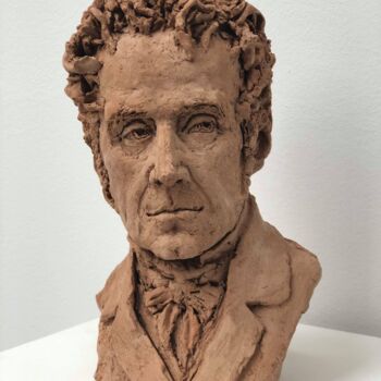 Sculpture titled "François-René de Ch…" by Nacera Kaïnou, Original Artwork, Terra cotta