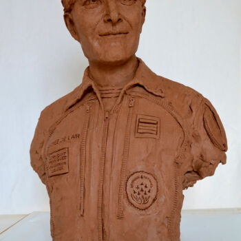 Sculpture intitulée "Le commandant Virgi…" par Kainou, Œuvre d'art originale, Terre cuite