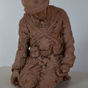 Sculpture intitulée "La déréliction" par Nacera Kaïnou, Œuvre d'art originale, Terre cuite