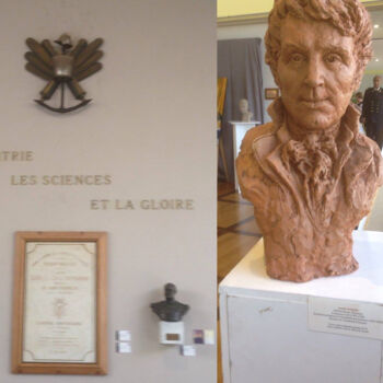 Sculpture titled "Joseph Fourier" by Nacera Kaïnou, Original Artwork, Terra cotta