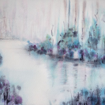 Painting titled "Eau" by Nachenza, Original Artwork, Watercolor