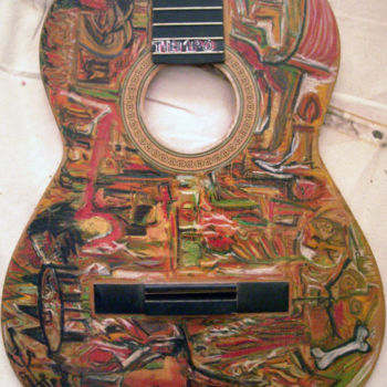 Pintura intitulada "Guitarra" por Nacho Martínez, Obras de arte originais, Outro