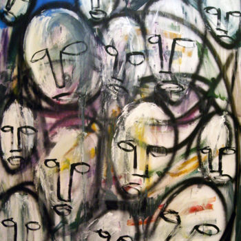 Painting titled "Máscara I" by Nacho Martínez, Original Artwork