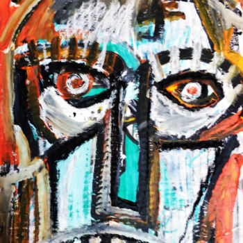 Schilderij getiteld "Rostro X" door Nacho Martínez, Origineel Kunstwerk