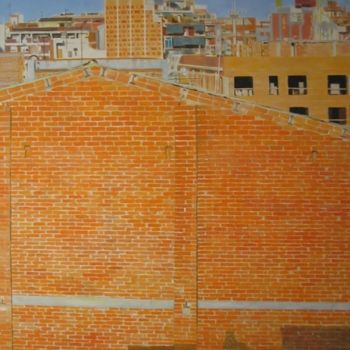 Malerei mit dem Titel ""Vista Barcelona II"" von Nacho Rodríguez Izquierdo, Original-Kunstwerk